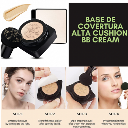 AiraSkin®  BB Cream Cushion estilo coreano alta cobertura.